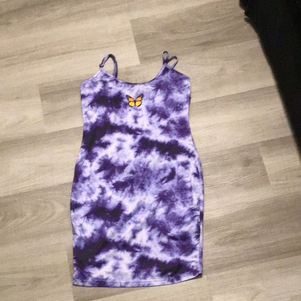 Shein purple tie-dye butterfly dress